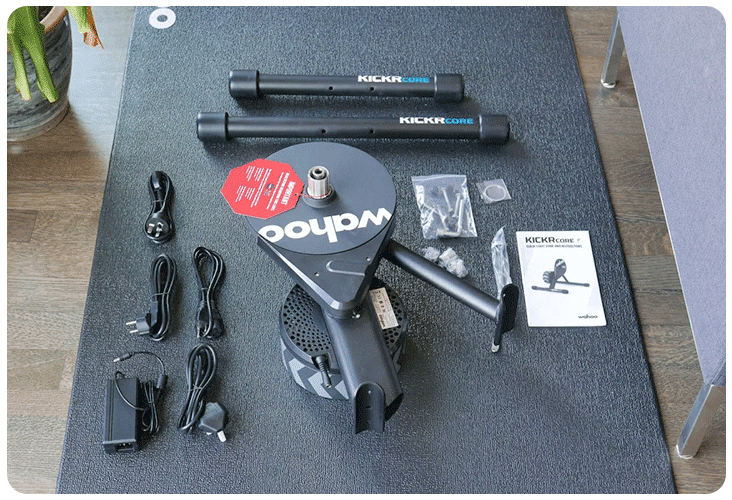Accessoires inclus dans la boite du Wahoo Kickr Core