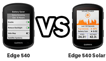 Garmin Edge 540 face au Garmin Edge 540 Solar