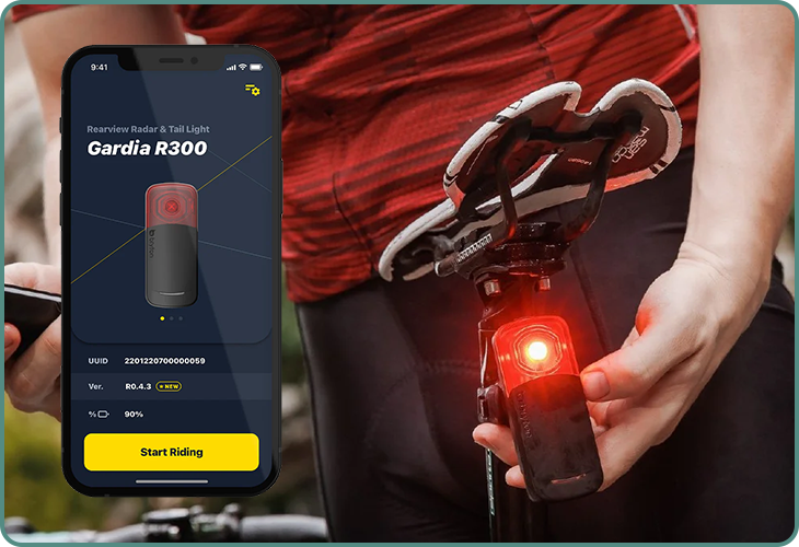 Application mobile du Bryton Gardia R300L