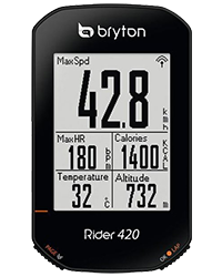 Données de performance sur le Bryton Rider 420