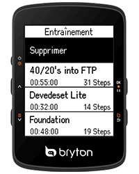 Importation et planification d'entrainements sur le Rider 460