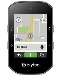 Sélection de l'itinéraire sur le Bryton Rider S500