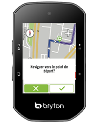 Guidage vers le point de départ de votre parcours sur le Rider S500