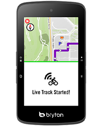 Fonctionnalité 'LiveTrack' sur le Bryton Rider S800