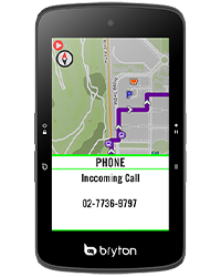 Notification d'un appel sur le Rider S800 Bryton