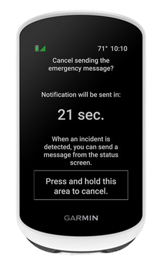Fonctionnalité de détection d’incidents du Garmin Edge Explore 2