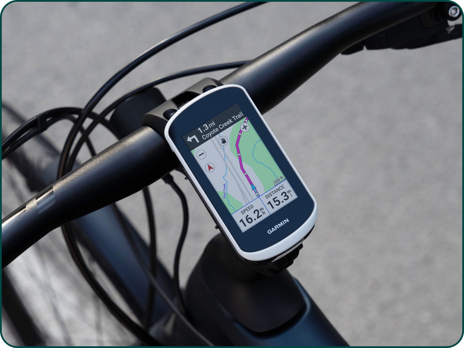 L'écran du Garmin Edge Explore 2 offre un excellent contraste
