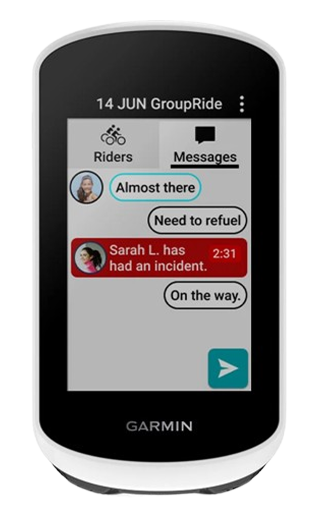 Fonctionnalité 'GroupRide' sur le Garmin Edge Explore 2