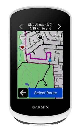 Outil de création d'itinéraire sur le compteur GPS Garmin Edge Explore 2