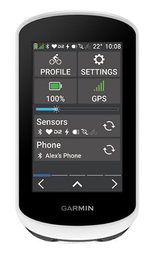 Raccourci widgets du Garmin Edge Explore 2