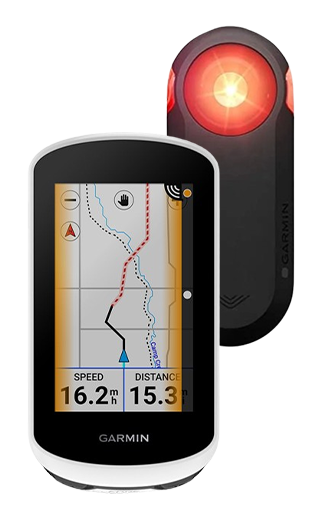 Garmin Edge Explore 2 avec le feux intelligent et radar arrière Garmin Varia RTL515