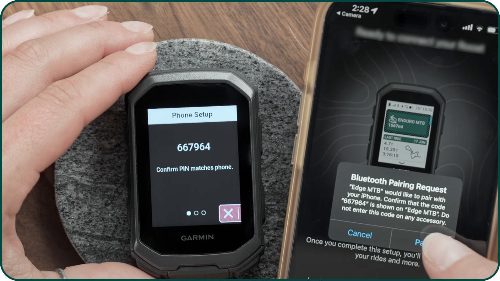 Configuration initiale du Garmin Edge MTB avec l'application Garmin Connect