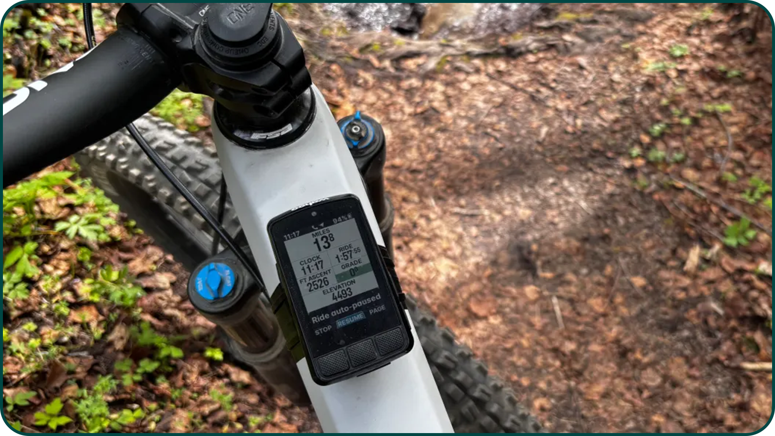 Wahoo Elemnt Bolt 3 sur le cadre d'un VTT