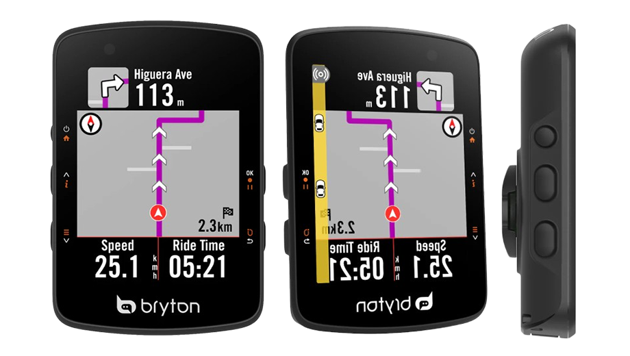 Vue à 90° du Bryton Rider 550