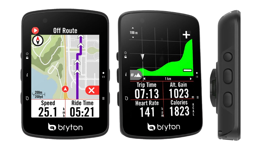 Vue à 90° du Bryton Rider 650