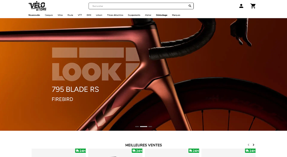 Capture d'écran du site velo-store.fr
