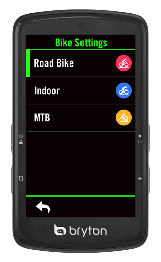 Profils d'activité sur le Bryton Rider S810