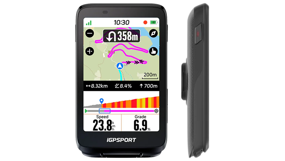 Vue à 90° du iGPSport BiNavi